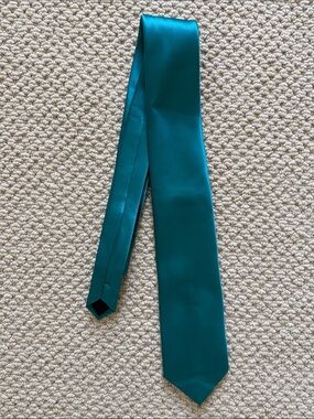 Tiemart Classic Teal Satin Tie for Men